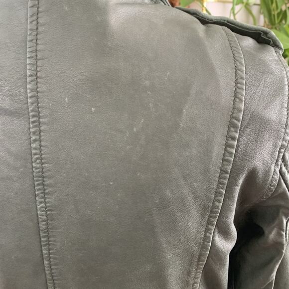 Goosecraft Biker 513 Hunter Green Leather Zip Up Moto Jacket - US Small - Picture 10 of 10